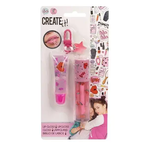 Set 2 luciuri de buze Create It!, cu breloc, balsam de buze pentru fetite, 6+ ani, model Struguri deliciosi Cumpără online