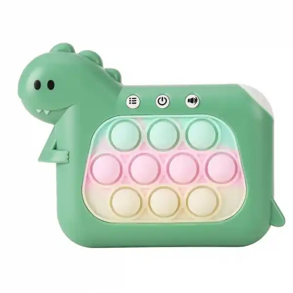 Preferatul clienților Jucarie interactiva tip consola, Anti-stres, 4 moduri de joc, +3 ani, Model dinozaur, Verde