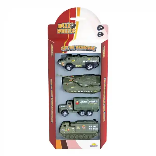 Ultima șansă Set de 4 vehicule, Maxx Wheels, Army