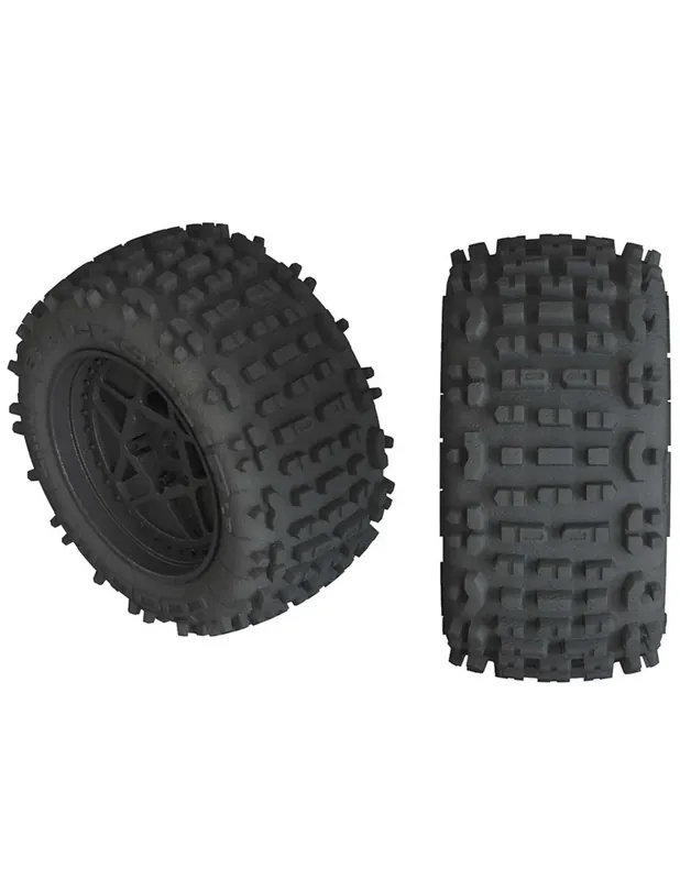 Premium Roti ARRMA dBoots Backflip LP 3.8" jante negre 17mm HEX Monster Truck 1/10 (2 buc) ARAC9468
