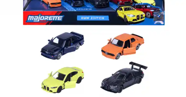 Macheta auto Giftpack 5x BMW 1 64, Majorette Super ofertă