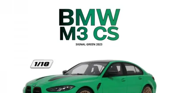 Ofertă limitată Macheta auto BMW M3 CS, Signal Green, 2023, GT976, 1 18, GT Spirit