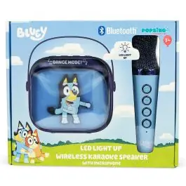 Set karaoke cu boxa si microfon wireless si lumini LED, OTL, Bluey Popular