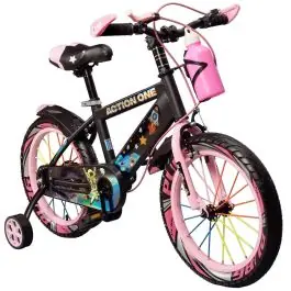 Bicicleta cu roti ajutatoare si bidon pentru apa Genesis II, Action One, 16 inch, Roz Doar azi