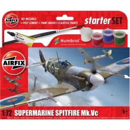 Set de constructie, Airfix Starter Set, Supermarine Spitfire Mkvc, 26 piese Livrare expres