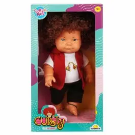 Ofertă de sezon Papusa Curly, Dollz n More, Imbracata cu tricou cu casti, 35 cm