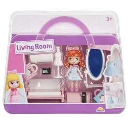 Bestseller Set de joaca cu papusa si accesorii, Sunman, Living room