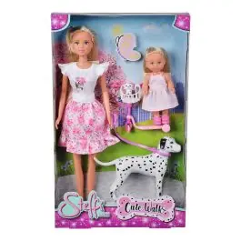 Papusa Steffi Love cu Evi si catelul la plimbare Cumpărături sigure