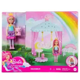 Plată securizată Set cu Papusa, leagan si animalut Barbie Dreamtopia Chelsea, HLC27