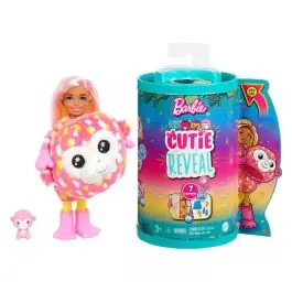 Calitate înaltă Papusa Chelsea, Barbie, Cutie Reveal, Maimutica, 7 surprize, HKR14