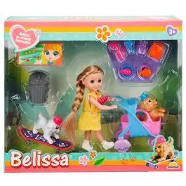 Reducere specială Set de joaca papusa Belissa, 2 catelusi si accesorii