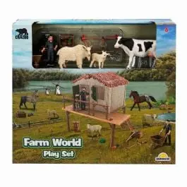 Set figurine, Crazoo, Animale de la ferma, Vaca, Tap si Ied Preferatul clienților