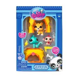 Preferatul clienților Set de joaca cu 3 figurine, Littlest Pet Shop, Tiki Jungle