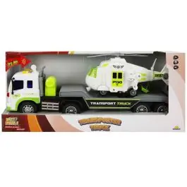 Set transportator cu elicopter, Maxx Wheels, Alb, 1 16 Mai ieftin