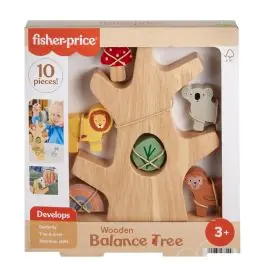 Jucarie din lemn, Fisher Price, Copac cu forme, 10 piese, HXT87 Nu rata