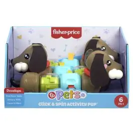 Catelus cu activitati senzoriale, Fisher Price, Click & Spin, HTW91 Ofertă specială