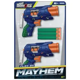 Doar azi Set 2 arme de jucarie, Air Warriors, Mayhem Ruin, 6 sageti din burete