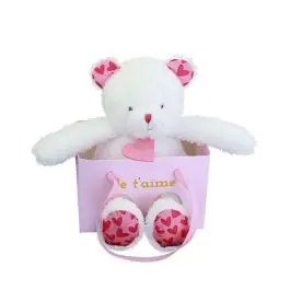 Reducere specială Jucarie de plus in punga cadou, Doudou, Ursulet, Te iubesc, 25 cm