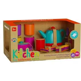 Retur ușor Set de ceai din plastic, Luna Toys, 24 piese
