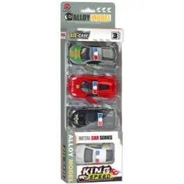 Comandă acum Set 4 masinute de Politie, Luna Toys, King Speed, 1 43
