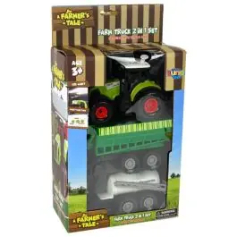 Tractor cu sunete si lumini, Luna Toys, Farm Truck 2 in 1 Lichidare de stoc