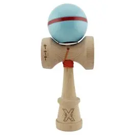 Ofertă de sezon Jucarie de indemanare din lemn, Kendama X, Flippy, Silken, King Size V3, Super Sticky, 18 cm, Albastru