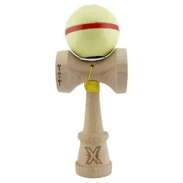 Jucarie de indemanare din lemn, Kendama X, Flippy, Silken, King Size V3, Super Sticky, 18 cm, Cream Galben Ofertă de sezon