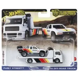 Plată securizată Transportator cu masinuta Hot Wheels, Car Culture, Toyota Off-Road Pickup Truck si Fleet Street Truck, HRV39
