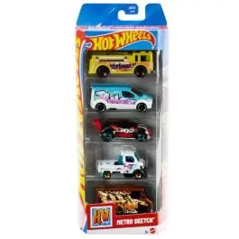 Retur gratuit Set 5 masinute Hot Wheels, Metro Sketch, JKG13