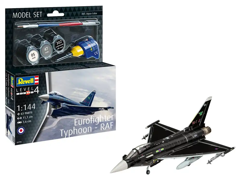 Aeromodel de construit, Revell, Eurofighter Typhoon RAF, 63 piese 63796 Reducere extra